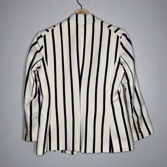 Veronica Beard Pinstripe Empire Dickey Jacket/Blazer White/Navy Size US 2 - Picture 10 of 11